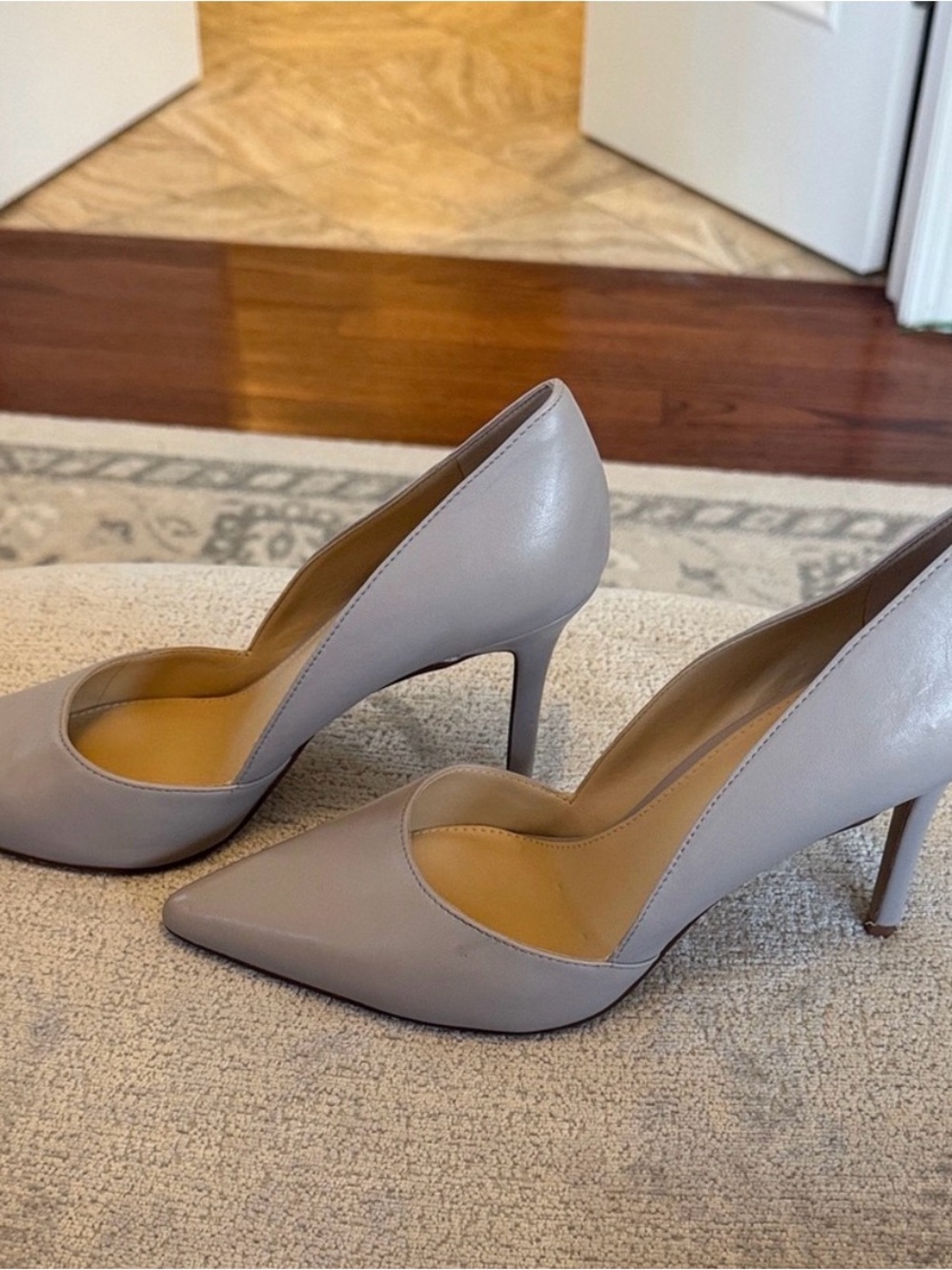 Vince Camuto Taupe Leather Pointed Toe Pumps Heels Size 10M / 42